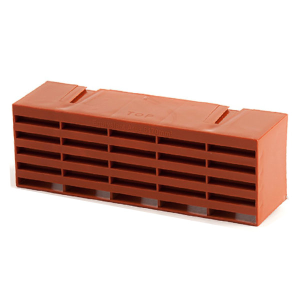 Plastic Air Brick - Red - 9" x 3"