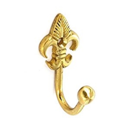 Curtain Tieback 35mm - Brass - Fleur De Lys - (Pack of 2) - (014221N)