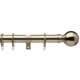Universal Curtain Pole - 1.8Mt x 28mm - Ball - Antique Brass
