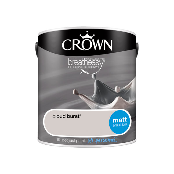 Crown Matt Emulsion 2.5Lt - Greys - Cloud Burst