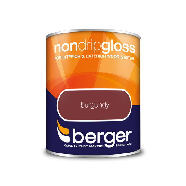 Berger Non-Drip Gloss 750ml - Burgundy