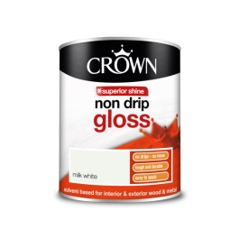 Crown Non-Drip Gloss 750ml - Milk White