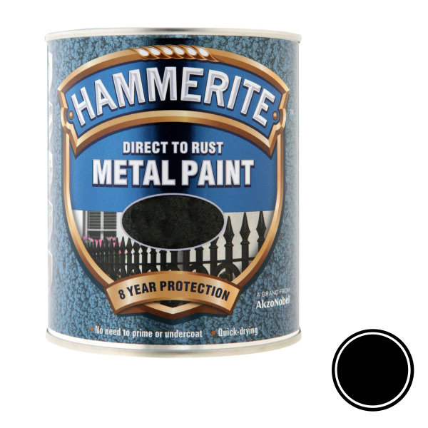 Hammerite 750ml - Smooth - Black