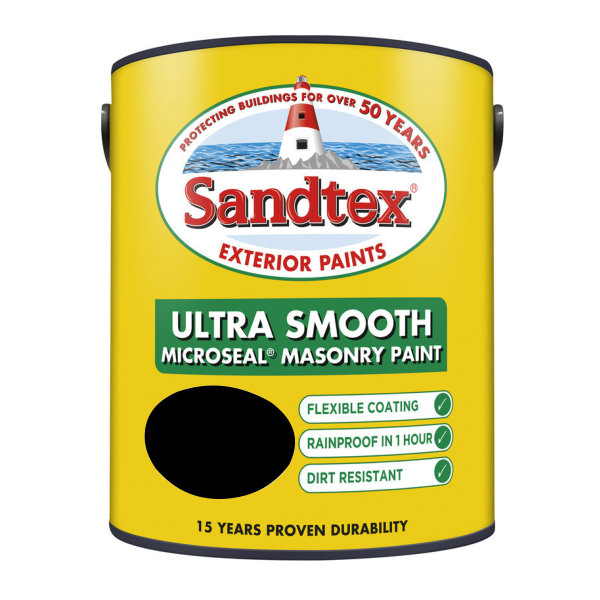 Sandtex Masonry Paint 1Lt - Smooth - Black