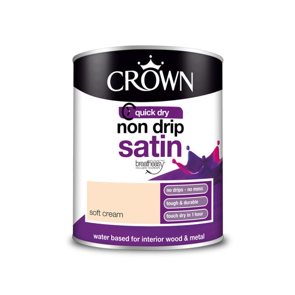 Crown Non-Drip Satin 750ml - Soft Cream