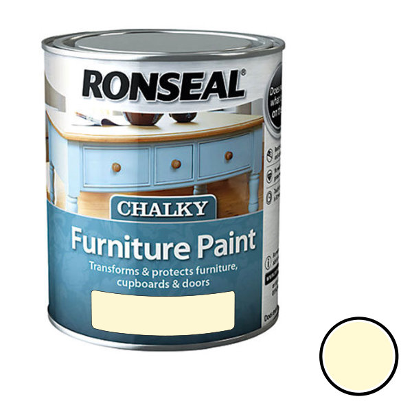 Ronseal Chalky Furniture Paint 750ml - Country Cream