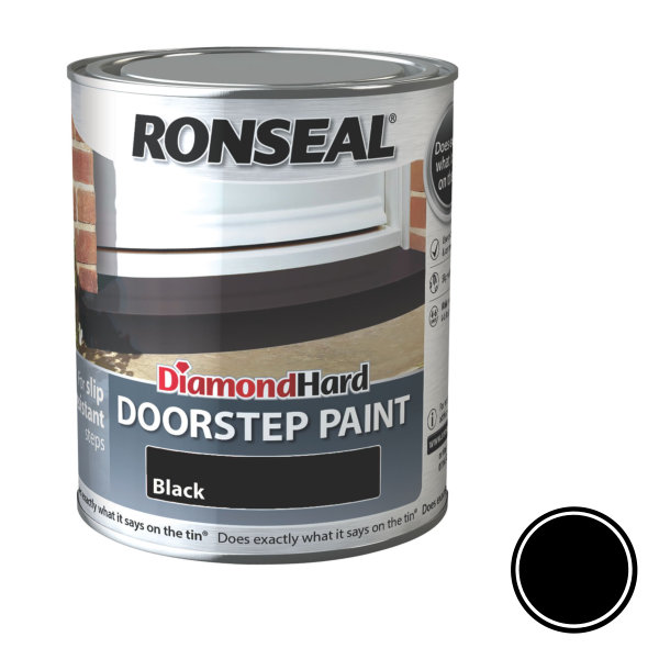 Ronseal Diamond Hard - Doorstep Paint 750ml - Black