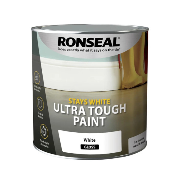 Ronseal Stays White - Ultra Tough Paint - Gloss 750ml