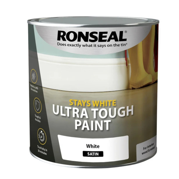 Ronseal Stays White - Ultra Tough Paint - Satin 2.5Lt