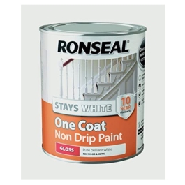 Ronseal Stays White - One Coat Non Drip Paint - Gloss 750ml