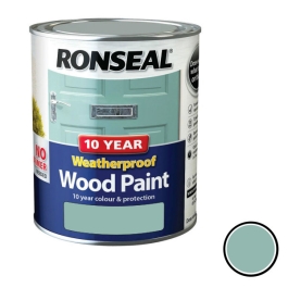 Ronseal 10 Year Weatherproof Wood Paint 750ml - Satin - Duck Egg