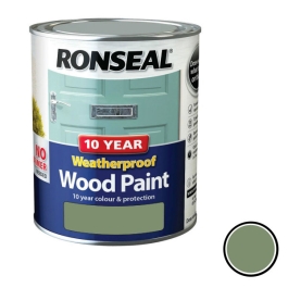 Ronseal 10 Year Weatherproof Wood Paint 750ml - Satin - Spring Green
