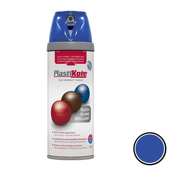 Plasti-Kote Spray Paint 400ml - Gloss - Royal Blue
