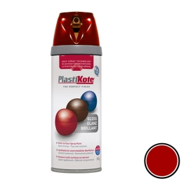 Plasti-Kote Spray Paint 400ml - Gloss - Bright Red