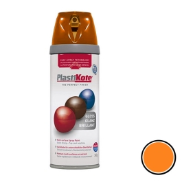 Plasti-Kote Spray Paint 400ml - Fluorescent - Orange