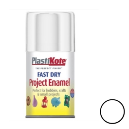 Plasti-Kote Spray Paint 100ml - Enamel - White Gloss