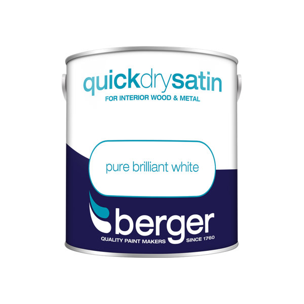 Berger Quick Dry Satin 2.5Lt - Pure Brilliant White
