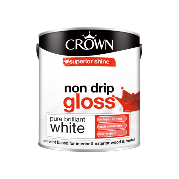 Crown Non-Drip Gloss 2.5Lt - Pure Brilliant White