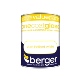 Berger One-Coat Gloss 1.25Lt - Pure Brilliant White