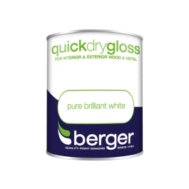 Berger Quick Dry Gloss 750ml - Pure Brilliant White
