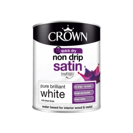 Crown Non-Drip Satin 750ml - Pure Brilliant White