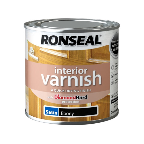 Ronseal Interior Varnish 250ml - Ebony - Satin