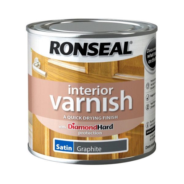 Ronseal Interior Varnish 250ml - Graphite - Satin