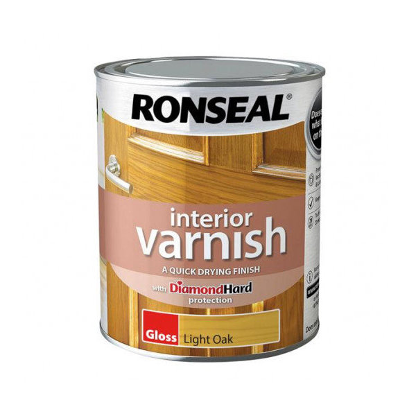 Ronseal Interior Varnish 750ml - Light Oak - Gloss