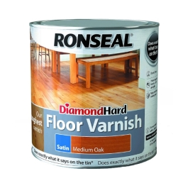 Ronseal Diamond Hard - Floor Varnish 2.5Lt - Medium Oak