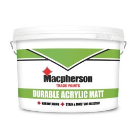 Macpherson Matt Emulsion 10Lt - Durable - Pure Brilliant White