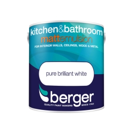 Berger Bath & Kitchen Paint 2.5Lt - Pure Brilliant White - Matt