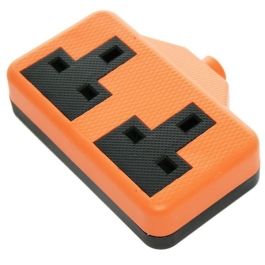 Resilient Trailing Socket - Orange - 2 Gang 13 Amp