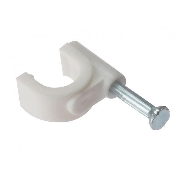 Forgefix Coax Cable Clips 6mm - 7mm - White (Box of 100)