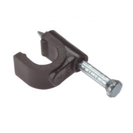 Forgefix Coax Cable Clips 6mm - 7mm - Brown (Box of 100)