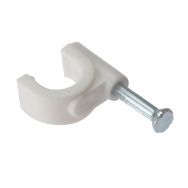 Forgefix Round Cable Clips 4mm - 5mm - White (Box of 200)