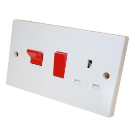 Cooker Panel - 45 Amp with 13 Amp Socket