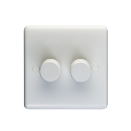 Rotary Dimmer Switch For LED - 2 Gang - 2 Way - 400W - (PL3504/22LED)