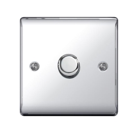 Nexus Polished Chrome Dimmer Switch - 1 Gang 2 Way