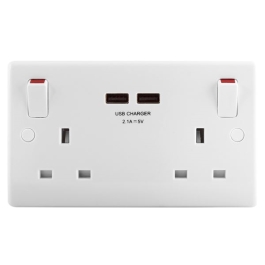 Jegs Switched USB Socket - 2 Gang