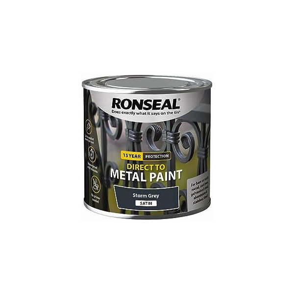 Ronseal Direct To Metal 250ml - Satin - Storm Grey