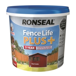 Ronseal Fence Life Plus 5Lt - 5 Year Sprayable - Red Cedar