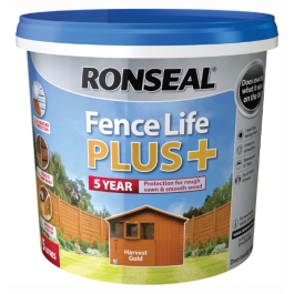 Ronseal Fence Life Plus 5Lt - 5 Year Sprayable - Harvest Gold