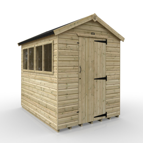 Tiger Elite Apex Shed - Pressure Treated - 8Ft Length x 6Ft Width