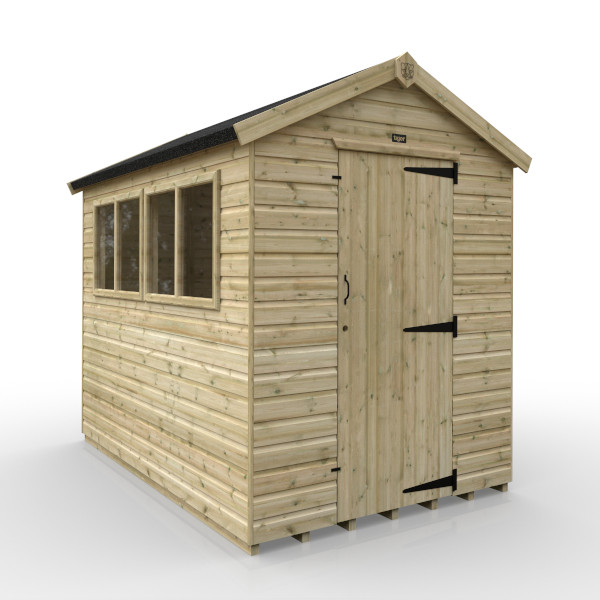 Tiger Elite Apex Shed - Pressure Treated - 9Ft Length x 6Ft Width