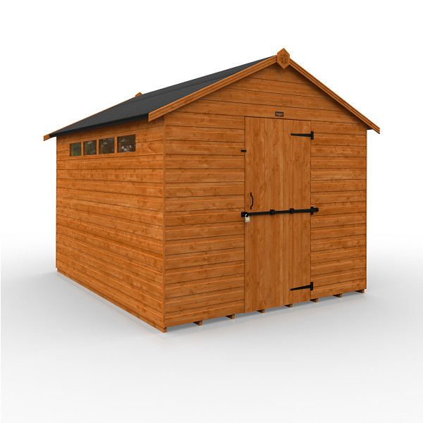 Tiger Security Apex Shed - 10Ft Length x 8Ft Width