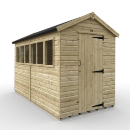 Tiger Elite Apex Shed - Pressure Treated - 12Ft Length x 6Ft Width