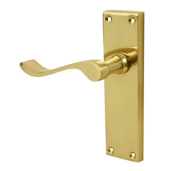 Door Handle - Scroll Lever - Latch - Brass - (045072N)