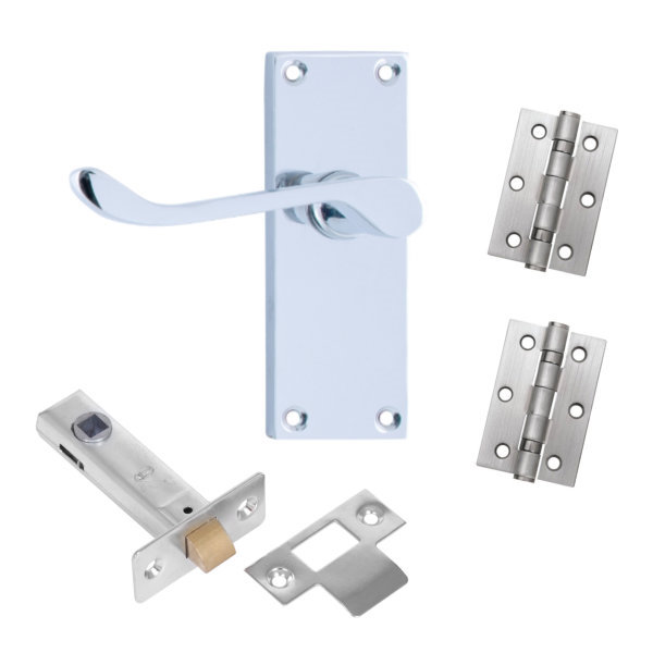 Door Handle - Scroll Lever - Latch Pack - Chrome - (045164N)