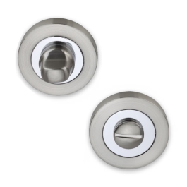 Bathroom Lock - Turn & Release - Polished / Satin Chrome