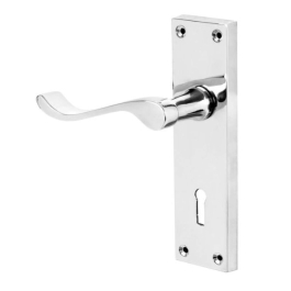 Door Handle - Scroll Lever - Lock - Chrome - (045089N)